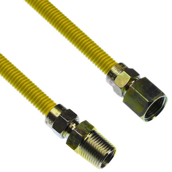 DMH 10-1215 72-Inch Long Flexible Gas Dryer Connector Line with 3/8-Inch Diameter with 1/2-Inch Fittings