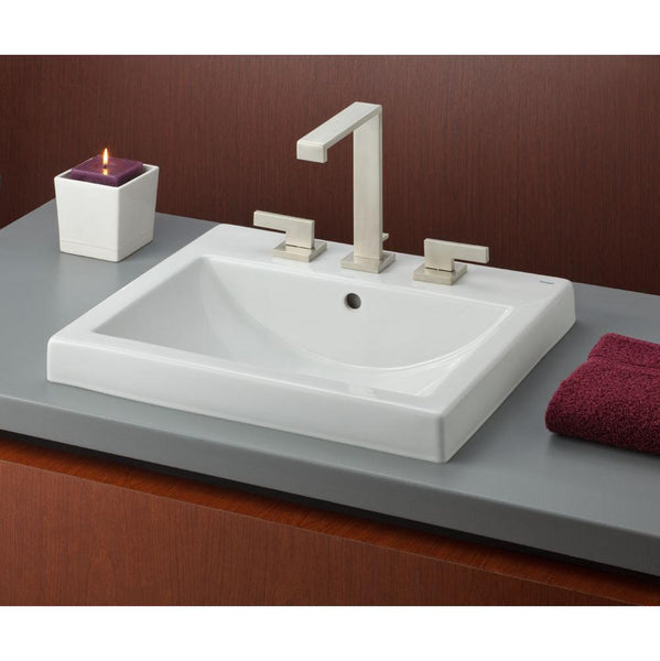 Cheviot 1190-WH-8 Square Camilla Semi-Recessed Sink  - White