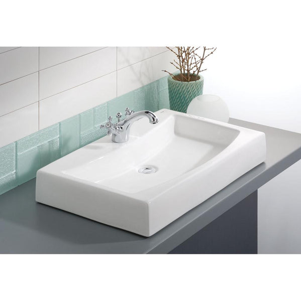 Cheviot 1620-WH-1 Square Mediterranean Vessel Sink  - White