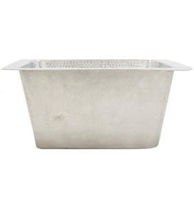 Thompson Traders 1S-HSS Picasso Hammered Stainless Square Handcrafted Stainless  Prep Sink Stainless Steel