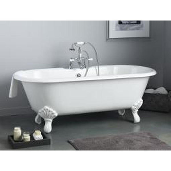 Cheviot 2169-WW Regal Cast Iron Bathtub With Continuous Rolled Rim And Shaughnessy Feet