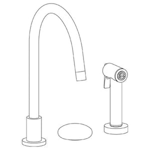 Watermark 36-7.1.3G-HL Zen Deck Mounted 2 Hole Gooseneck Kitchen Faucet