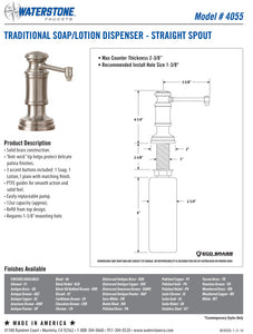 Waterstone 6150-18-2 Towson Bridge Faucet w/18" Articulated Spout - Cross Handles 2pc. Suite