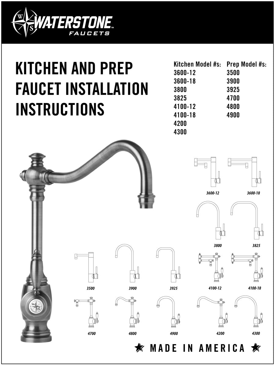 Waterstone 4100-18-DAB TOWSON KITCHEN FAUCET 18" ARTICULATED SPOUT LEVER HANDLE TRADITIONAL - 1