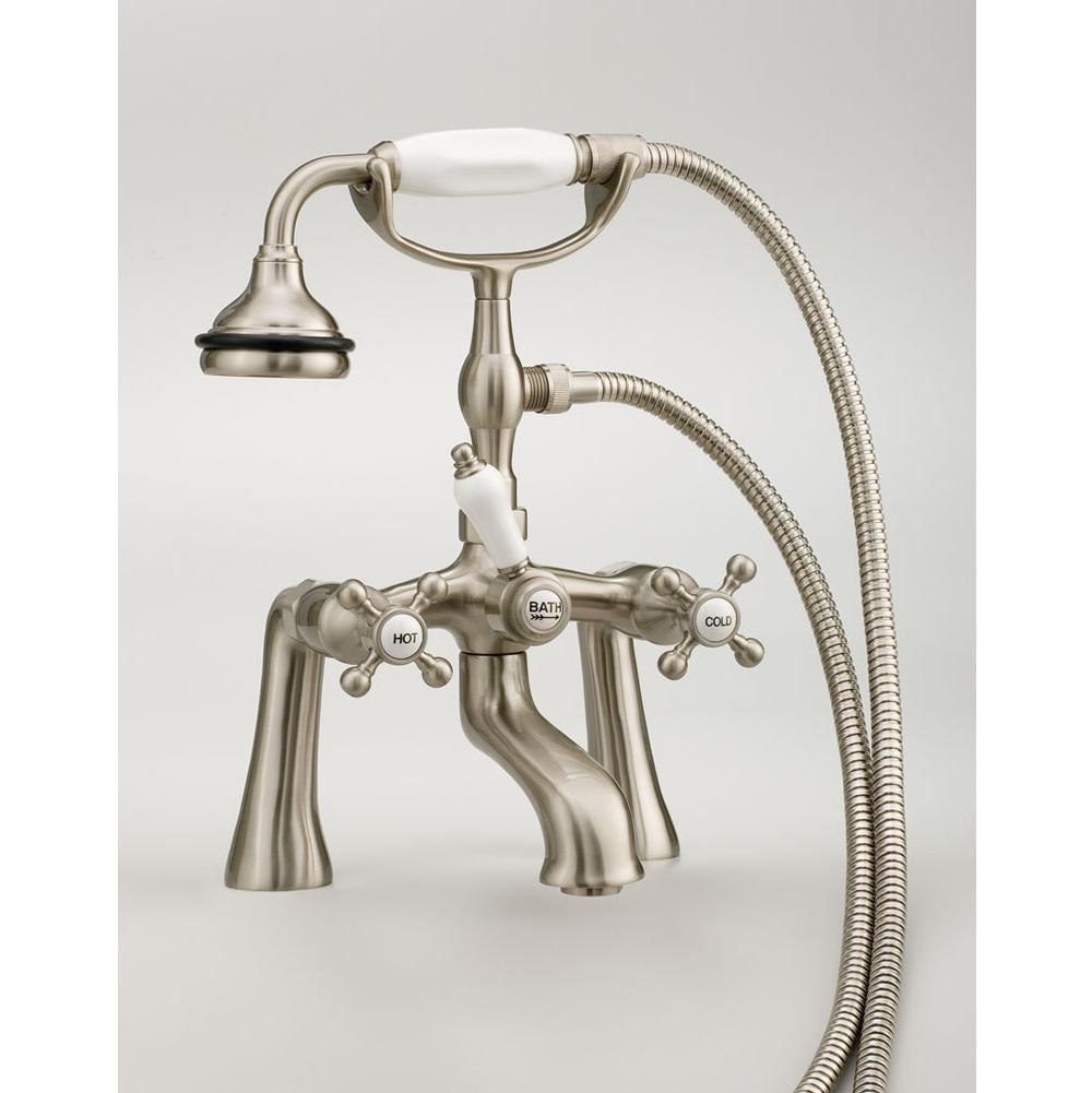 Cheviot 5106-LEV 5100 Series Offset Deck-Mount Tub Filler - Lever Handles - Porcelain Accents