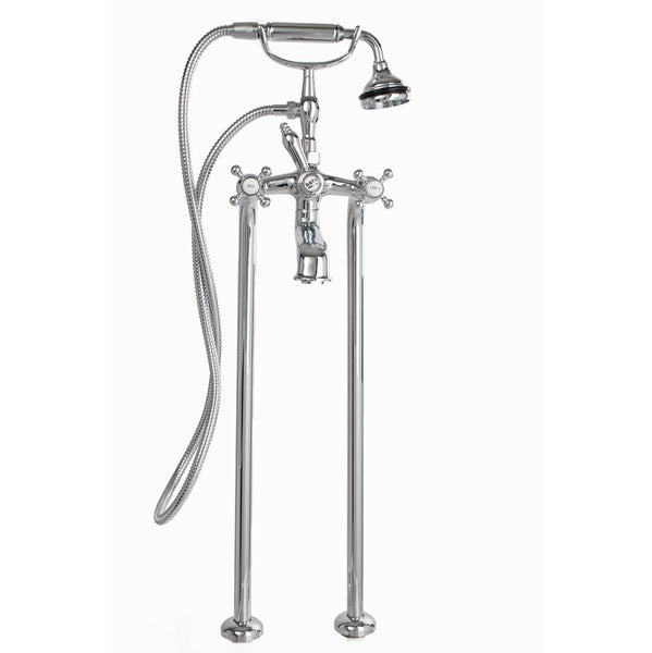 Cheviot 5117/3965 5100 Series Free-Standing Tub Filler - Lever Handles - Metal Accents