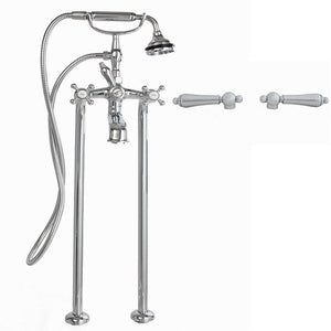 Cheviot 5117/3965-LEV 5100 Series Free-Standing Tub Filler - Lever Handles - Metal Accents