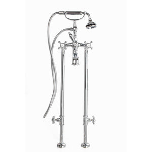 Cheviot 5117/3970 5100 Series Free-Standing Tub Filler With Stop Valves - Cross Handles - Metal Accents