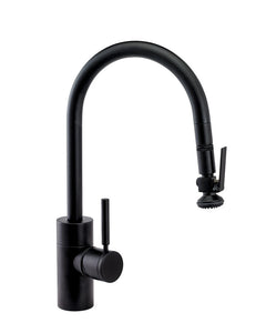 Waterstone 5810-4 Transitional Standard Reach PLP Pulldown Angled Spout Faucet w/Lever Sprayer 4pc Suite