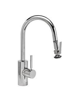 Waterstone 5940-4 Transitional Prep Size PLP Pulldown Angled Spout Faucet w/Lever Sprayer 4pc Suite