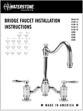 Load image into Gallery viewer, Waterstone 6100-12-1 Towson Bridge Faucet w/12&quot; Articulated Spout - Lever Handles w/Side Spray