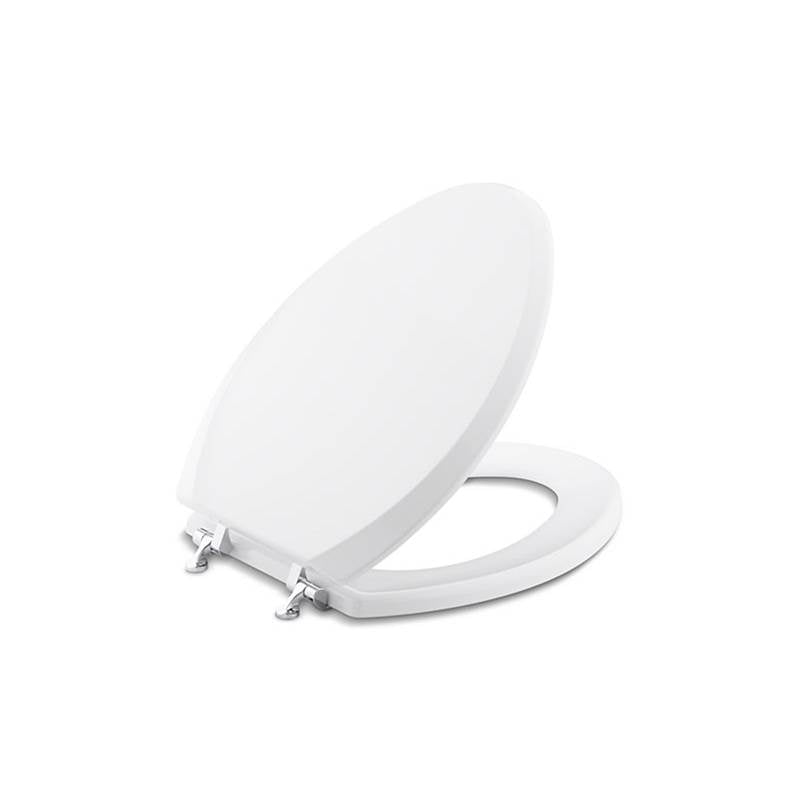 Kallista P70023-CP-0 Stafford Toilet Seat, Elongated in Stucco White