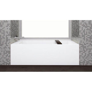 Wet Style BC1404-R-BNNT Cube Bath 60 X 30 X 18 - 2 Walls - R Hand Drain - Built In Nt O/F Bn Drain