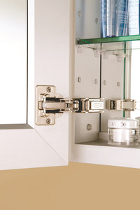 GlassCrafters 20Wx36Hx6D Soho Framed Mirrored Medicine Cabinet, Beveled, Brushed Nickel
