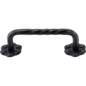 Top Knobs Thin Twist D Pull Center to Center With Backplate