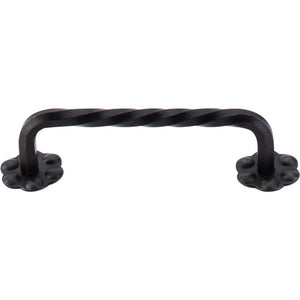 Top Knobs Thin Twist D Pull Center to Center With Backplate