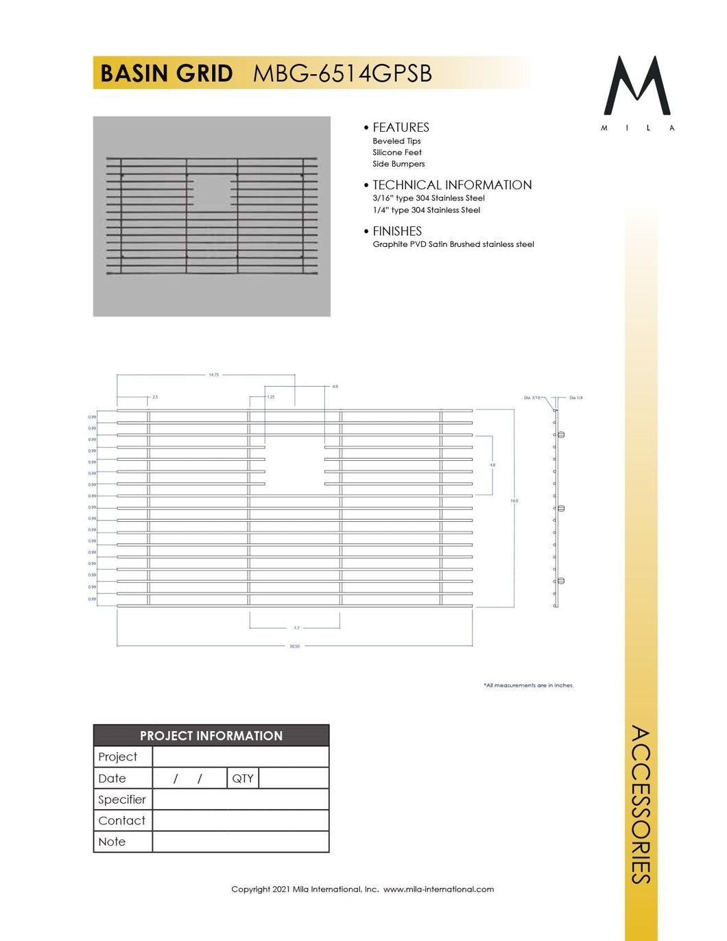 Mila MBG-6514 Basin Grid