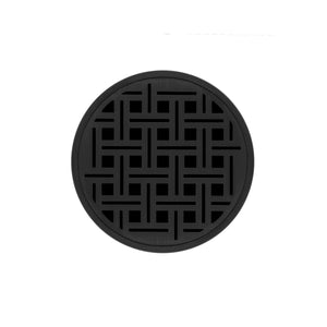 Infinity Drain RVD 5-3I 5” x 5” RVD 5 - Strainer - Weave Pattern & 4" Throat w/Cast Iron Drain Body 3” Outlet