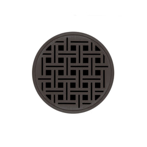 Infinity Drain RVD 5-3I 5” x 5” RVD 5 - Strainer - Weave Pattern & 4" Throat w/Cast Iron Drain Body 3” Outlet