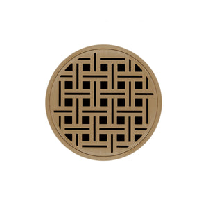 Infinity Drain RVD 5-3I 5” x 5” RVD 5 - Strainer - Weave Pattern & 4" Throat w/Cast Iron Drain Body 3” Outlet