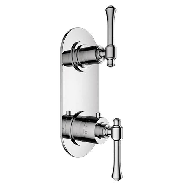 Newport Brass Tolmin 1/2 in. Round Thermostatic Trim Plate w/ Handles Satin  Bronze PVD - 3-3333TR/10