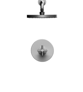 Rubinet T202GNL Pressure Balance Shower With Fixed Shower Head Arm 8 Wall Mount Trim Only