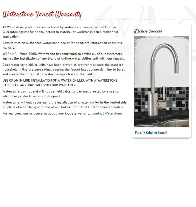 Waterstone 1250C Hampton Cold Only Filtration Faucet Cross Handle –  Plumbing Overstock