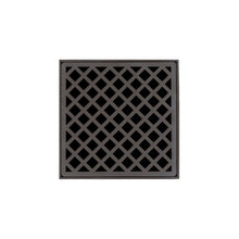 Load image into Gallery viewer, Infinity Drain XD 5-3I 5” x 5” XD 5 - Strainer - Criss-Cross Pattern &amp; 4&quot; Throat w/Cast Iron Drain Body 3” Outlet