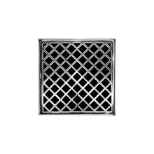 Load image into Gallery viewer, Infinity Drain XD 5-3I 5” x 5” XD 5 - Strainer - Criss-Cross Pattern &amp; 4&quot; Throat w/Cast Iron Drain Body 3” Outlet