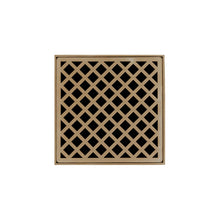 Load image into Gallery viewer, Infinity Drain XD 5-3I 5” x 5” XD 5 - Strainer - Criss-Cross Pattern &amp; 4&quot; Throat w/Cast Iron Drain Body 3” Outlet