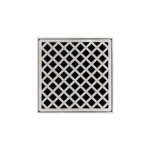 Load image into Gallery viewer, Infinity Drain XD 5-3I 5” x 5” XD 5 - Strainer - Criss-Cross Pattern &amp; 4&quot; Throat w/Cast Iron Drain Body 3” Outlet