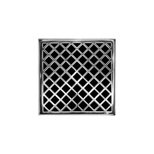 Infinity Drain XD 5-2I 5” x 5” XD 5 - Strainer - Criss-Cross Pattern & 2" Throat w/Cast Iron Drain Body 2” Outlet