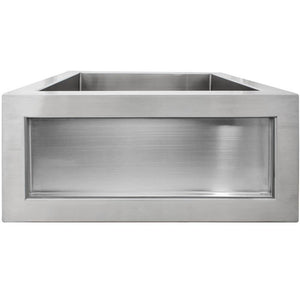 Linkasink C073-1.5 Smooth Inset Apron Front Bar Sink - Satin ( Does Not Inlcude Inset Panel)