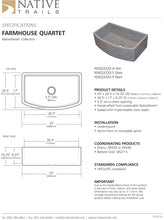 Load image into Gallery viewer, Native Trails NSKQ3320 33&quot; Farmhouse Quartet Undermount Kitchen Sink