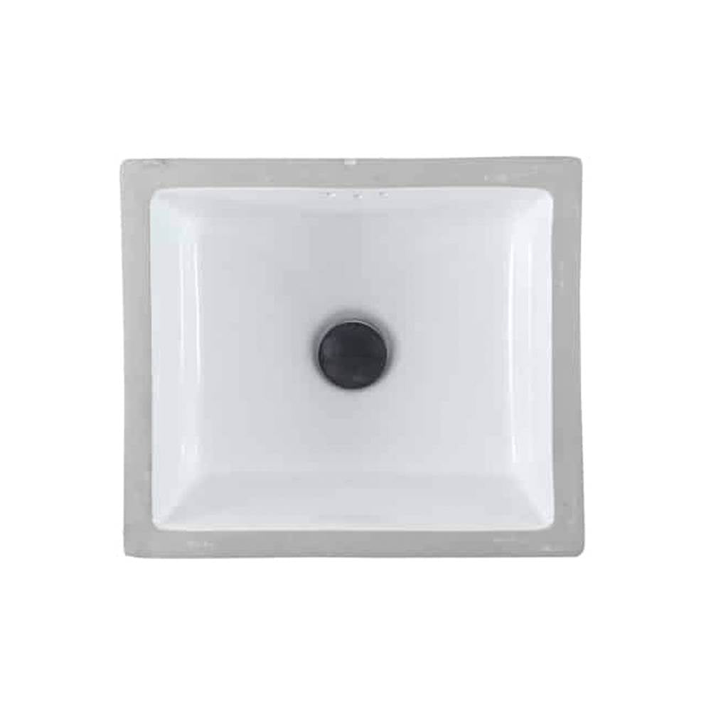 Perfect Under-mount Sink, Centric Rectangle with overflow, Glazed